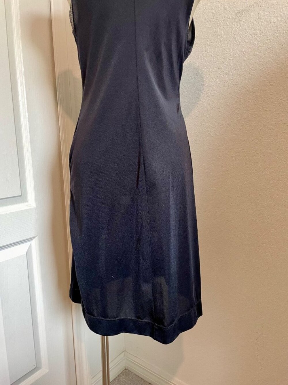 Vintage Black Lace and Sheer Mini Slip Dress Size 38 - Picture 9 of 11